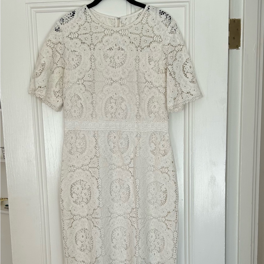 Shoshanna Off- White Lace Dress